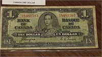 1937 BANK OF CANADA $1.00 NOTE E/N8481593