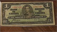 1937 BANK OF CANADA $1.00 NOTE J/N2917190