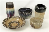 Five Pieces of Studio Art Pottery