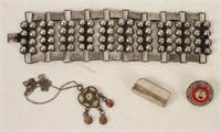 Mexican Silver Bracelet & Micro Mosaic Jewelry