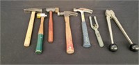 Box of misc. Hammers and Crimper