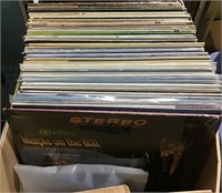 Box of vinyl records