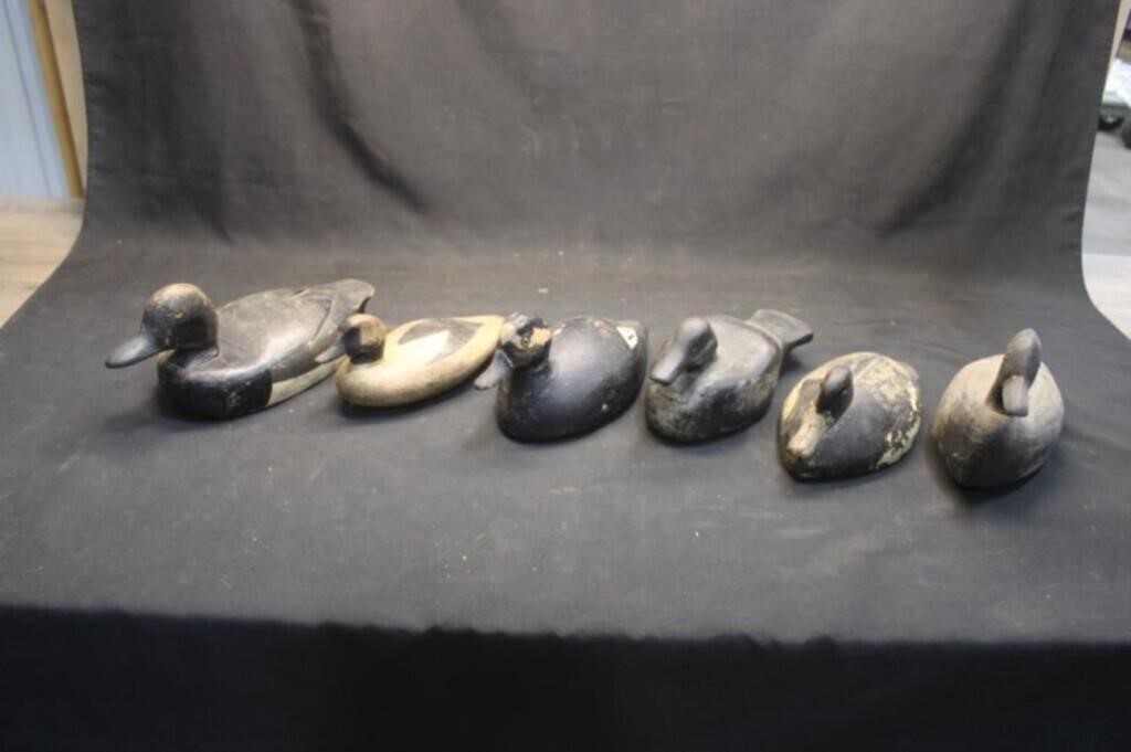 6 - Vintage Wooden Duck Decoys