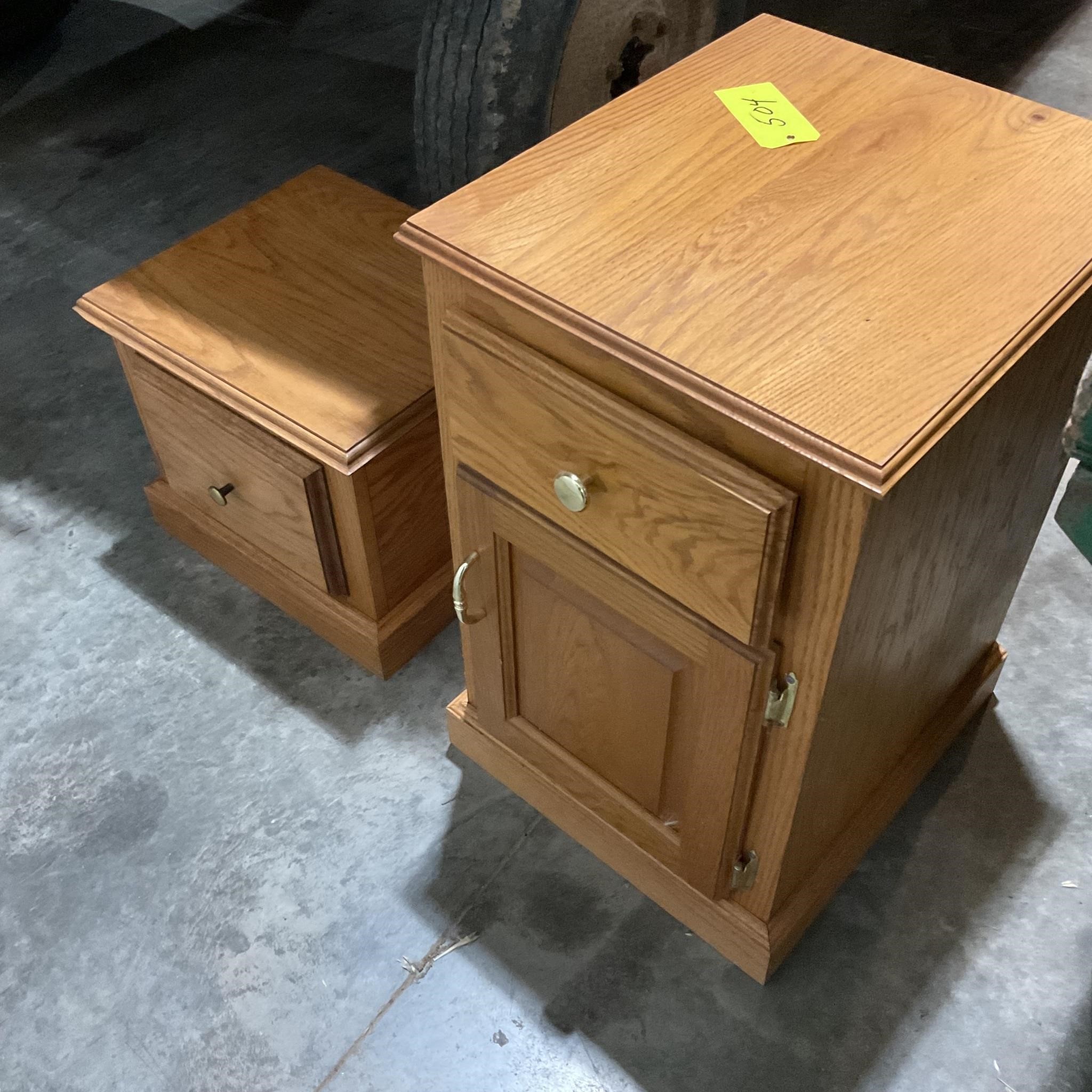 Two Oak nightstands