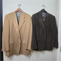 2 Men's Tailored Suit Jackets, Size Medium