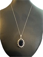 Oval 6.40 ct Imperial Sapphire Necklace