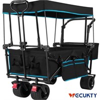 N4773  Black Garden Wagon with Canopy