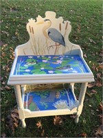 Beautiful Hand Painted Heron / Loon / Pond / Shelf