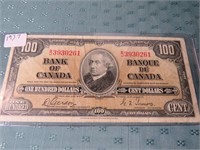 1937 BANK OF CANADA ONE HUNDRED DOLLAR BILL
