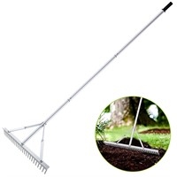 Fumingpal 24 Inch Aluminum Landscape Rake, Garden