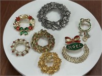 Selection of Christmas Brooches & Pins