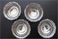 STERLING SILVER FOOTED NUT DISHES