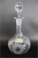 CUT & ETCHED CRYSTAL DECANTER