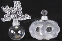 Two Lalique French Crystal Perfume Bottles
