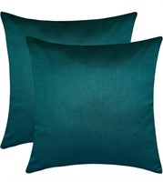 (23.5 x 23.5) The White Petals Set of 2 Dark Teal