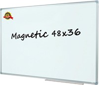 Magnetic Dry Erase Board  48 x 36 Inch Silver