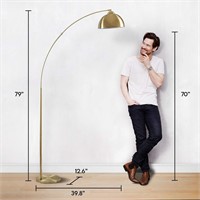 Archiology Arc Floor Lamp, 79" Height Gold Brass