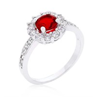 Stunning 2.10ct Ruby & Topaz Halo Ring