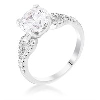 Round Cut 2.11ct White Sapphire Ribbon Ring