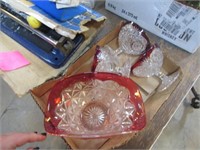 RED/CLEAR BOWL & FOOTED BOWL