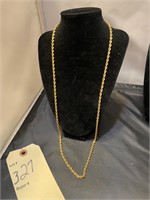 GOLD ROPE CHAIN NECKLACE 1/20 14KT GF 27.9 GRAMS