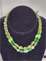 Shades of Green Glass Beaded Necklace