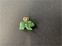 Standing bear charm made from Alaskan Kobuk jade.