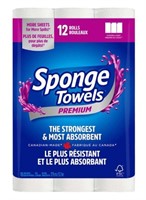 12-Pk / 106-Pc Sponge Towels Premium Paper Towels