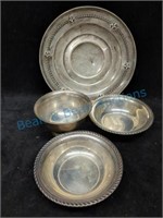 Sterling silver plates and bowls