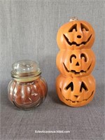 Halloween Pumpkin Totem Decor & Pumpkin Candle