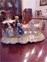 Horse and Carriage Figurine