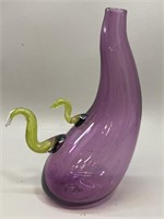 Unique Purple Green Glass Vase