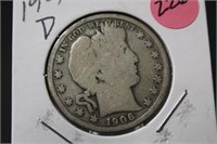 1906-D Barber Silver Half Dollar