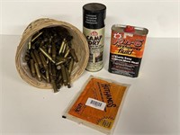 Brass Bullet Casings, Hand Warmer Fluid, Camp Dry