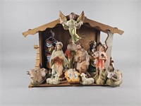 Vintage Crèche w/ Nativity Scene Figures