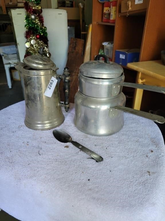 Vintage Majestic Coffee Pot and Double Boiler