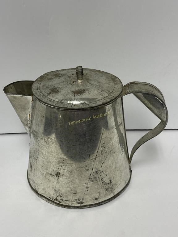 D. Stailey Liverpool Pa., Tin Coffee Pot