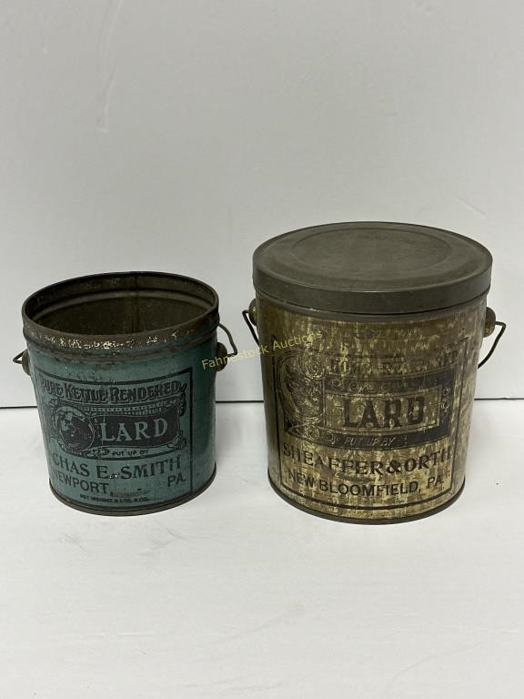 Perry Co Lard Tins.  See description