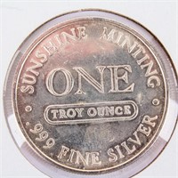 Coin .999 Fine Silver Round "Sunshine Mint"