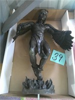 Native American w/Wings Bronze Sculpture - No Base