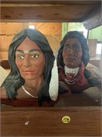 Vintage ceramic Indian busts