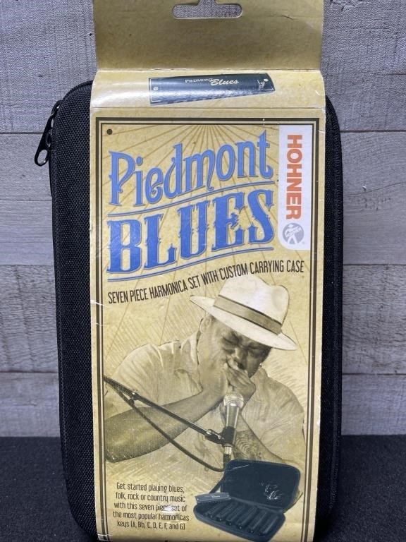 Piedmont Blues 7 Piece Harmonica Set In Case New