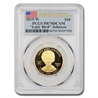 2015-w 1/2oz Proof Gold Lady Bird Johnson Pr70 Fs