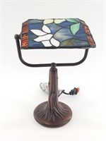 Functional leaded glass Tiffany style desk lamp wi