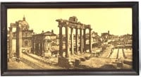 Framed Vintage Sepia Print of Roman Forum