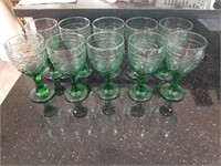 (10) Cut Glass Footed Cups