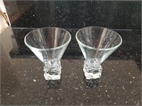 (2) Glass Martini Glasses