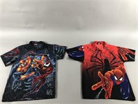 2 Spiderman Bowling Shirts Size Youth L 16-18