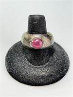 Vintage Jade/Ruby Ring (Unique) 8 Gr Size 8.5