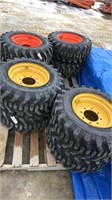 12-16.5 Skid Steer Tires And Rims (x4)